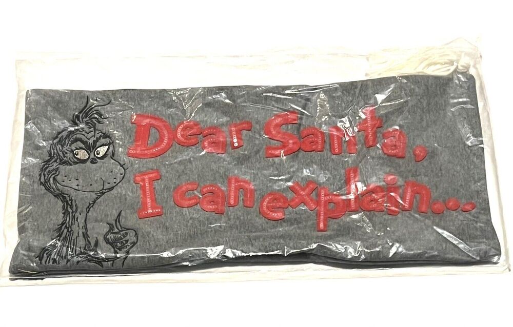 Pottery Barn The Grinch Dear Santa I Can Explain PILLOW COVER Lumbar Dr. Seuss